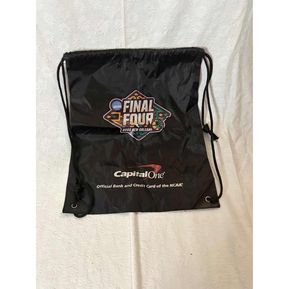 NCAA Final Four 2022 New Orleans Drawstring Bag Capital One Cinch Sack Black